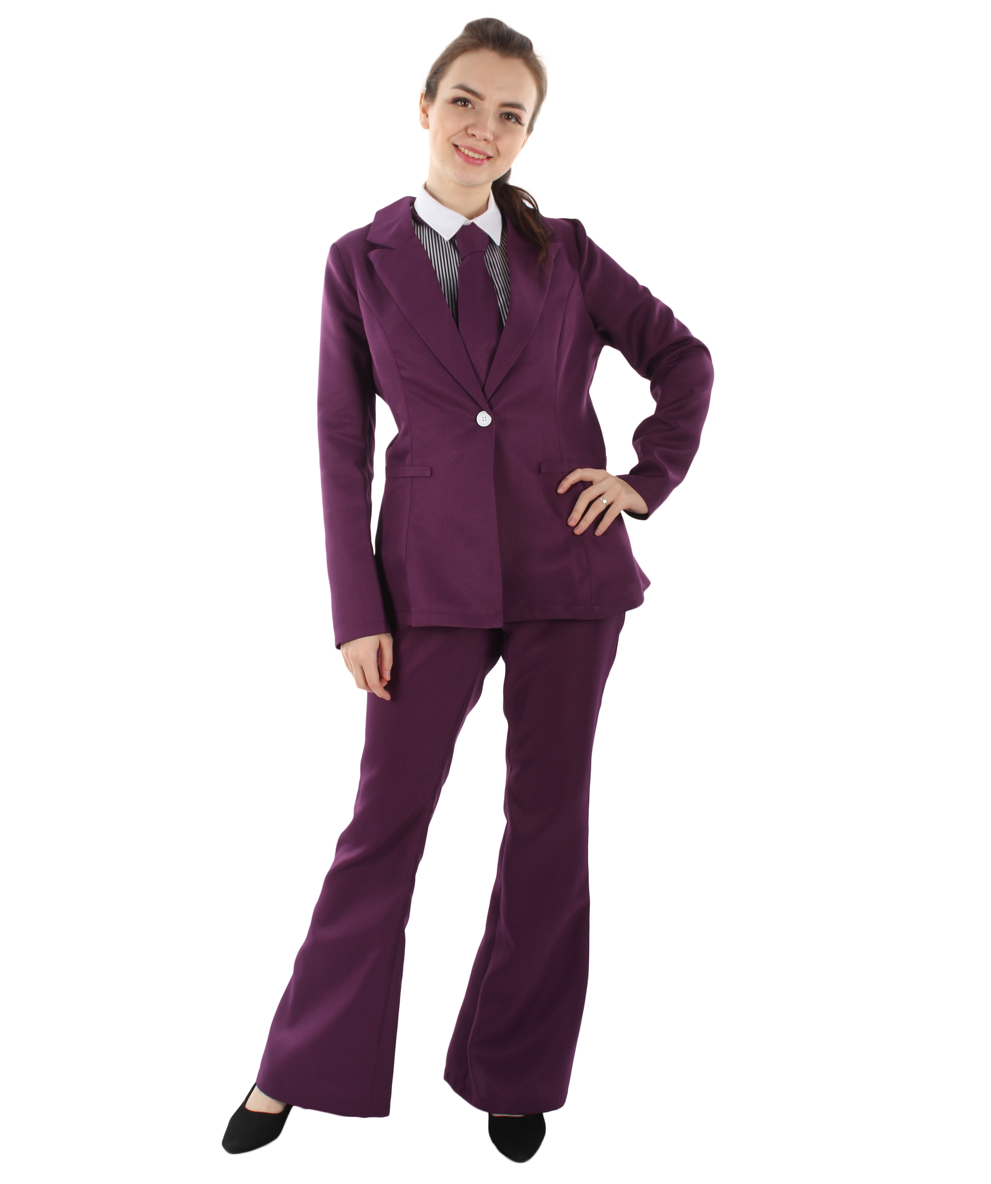 女性用 JCP-058_8 エクスクルーシブ デラックス シンガー パーティー スーツ ライトパープル コスプレ コスチューム